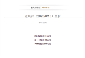 8/15老凤祥今日金价