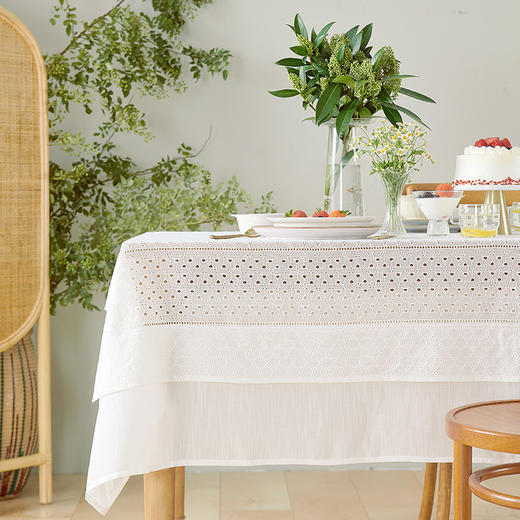 蕾丝餐桌布艺北欧ins风白色法式长方形家用桌布 商品图0