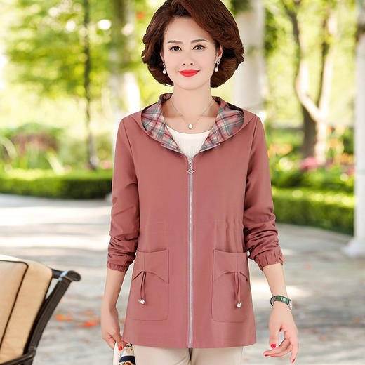 XK-Q18042秋装新品外套40岁中年夹克拉链衫妈妈装风衣 商品图0