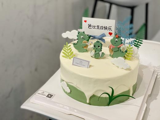 恐龙翻糖摆件奶油生日蛋糕 商品图0