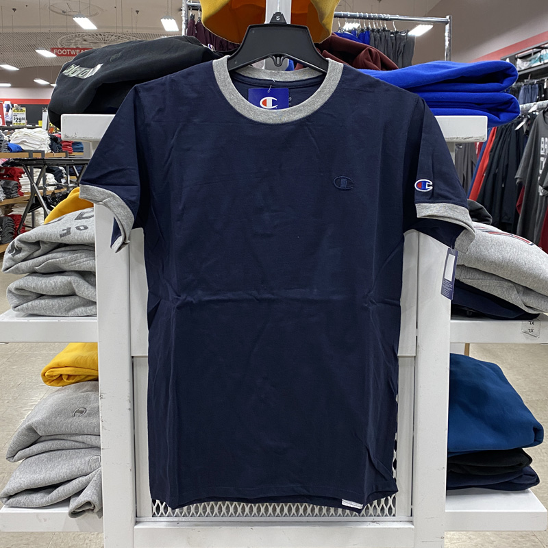 纽约大宝 champion 美版男士夏新款透气刺绣双标logo圆领短袖t恤