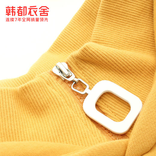 韩都衣舍2020秋装新款防护高领字母刺绣连帽卫衣上衣女TK00840婏 商品图2