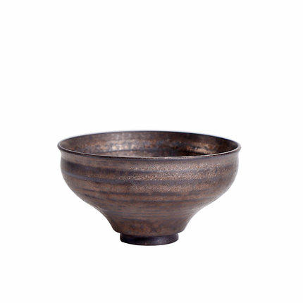 粗陶古铜鎏金斗笠盏杯功夫小茶杯陶瓷单只主人杯单杯个性 商品图1