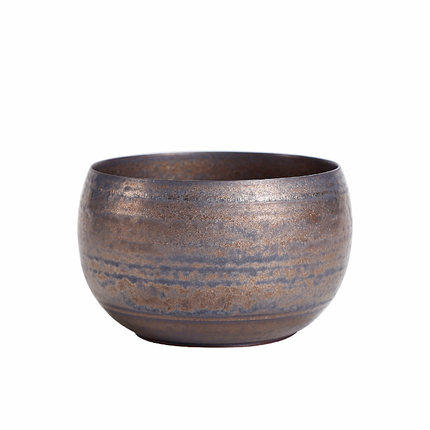 粗陶古铜鎏金杯洗小号茶洗陶瓷家用笔洗仿古洗茶杯的器皿 商品图4