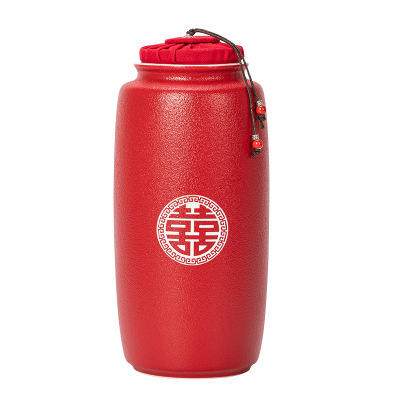 结婚茶叶罐陶瓷密封罐红色婚庆大号家用陪嫁妆景德镇新婚礼品通用 商品图0