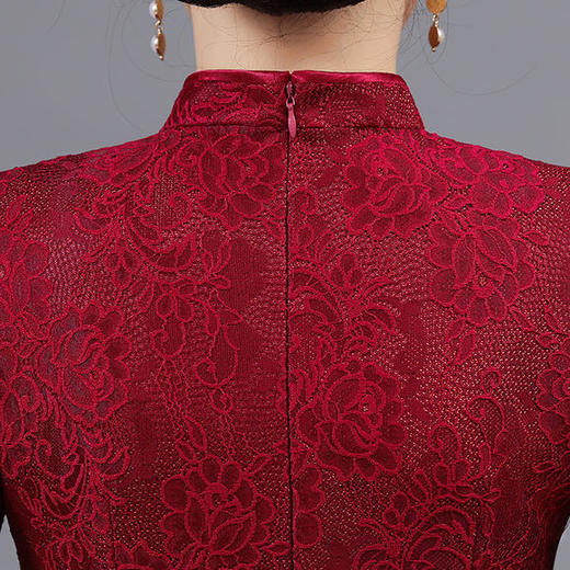 RYTS-B-18新款优雅气质改良立领中袖蕾丝奥黛旗袍 商品图4