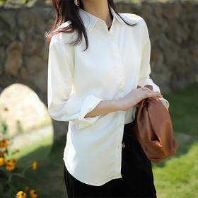 【 买2件送1条丝巾】芭莎复古丝感衬衣 
