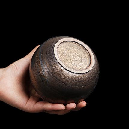 粗陶古铜鎏金杯洗小号茶洗陶瓷家用笔洗仿古洗茶杯的器皿 商品图3