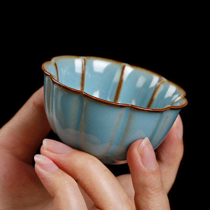 汝窑开片冰裂釉小茶杯主人杯茶盏喝茶品茗杯手工陶瓷功夫茶具单杯 商品图3