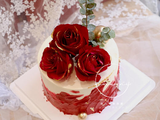 七夕特别款:玫瑰戚风蛋糕.