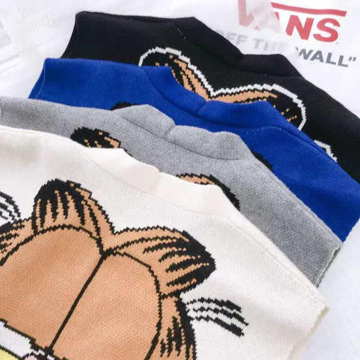 2020春款时尚披肩加菲猫卡通洋气针织外搭毛线衣打结围巾坎肩女 商品图8