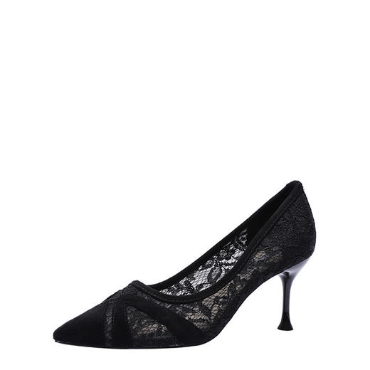 HDHX-6885-R17欧美时尚女鞋新款网纱女士尖头细跟高跟鞋 商品图4