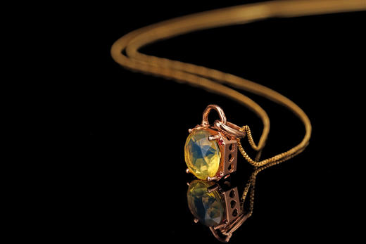 同心锁·多米尼加蓝珀18K金镶钻吊坠  特价 商品图8