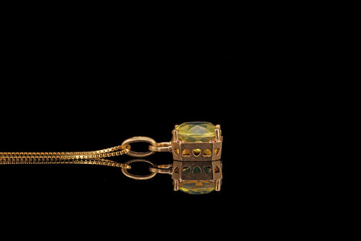 同心锁·多米尼加蓝珀18K金镶钻吊坠  特价 商品图6