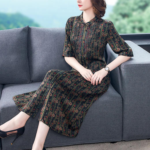 SYF-9211新款气质显瘦胖mm大码女装高贵减龄阔太太长款 商品图3