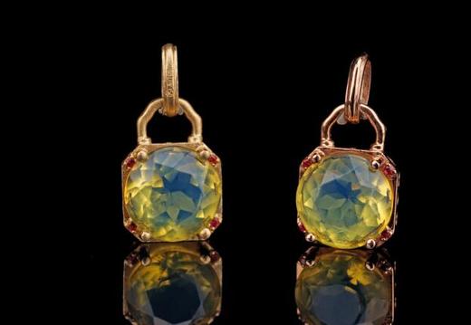 同心锁·多米尼加蓝珀18K金镶钻吊坠  特价 商品图10