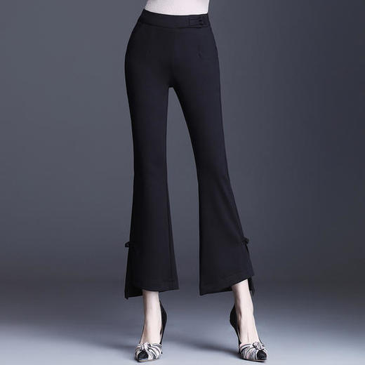 GY-9098秋季新款韩版高腰弹力中国风喇叭裤 商品图0