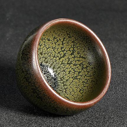 张国平建阳建窑绿鹧鸪手握杯建盏茶杯陶瓷单个茶盏主人杯单杯大号 商品图1