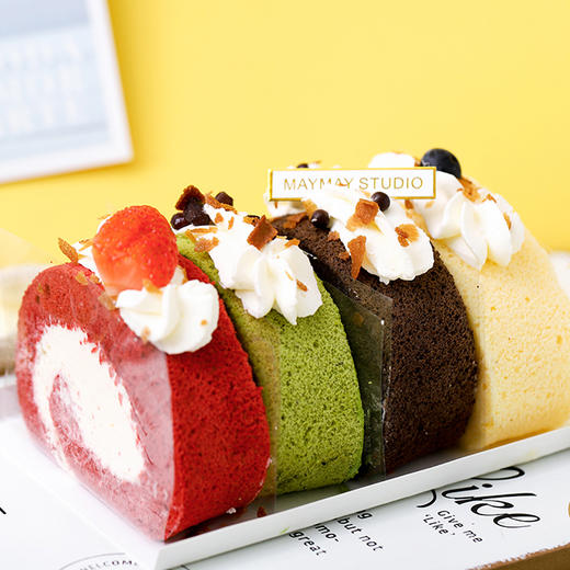 【B拼瑞士卷 半盒装】榴莲 奥利奥 抹茶 红丝绒（四拼每个口味各1块） 商品图0