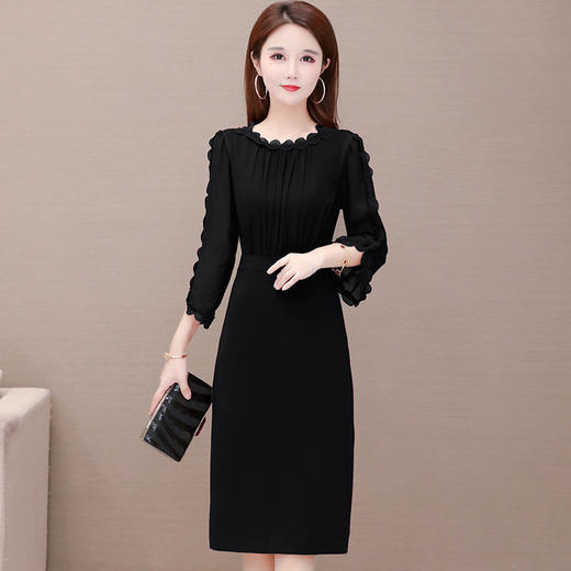 气质减龄，七分袖乔其纱连衣裙YW-KED932F03 商品图2