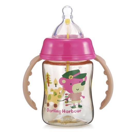 蜜儿港宽口径自动带柄PPSU葫芦奶瓶180ML女孩版\MA071（复古风） 商品图0