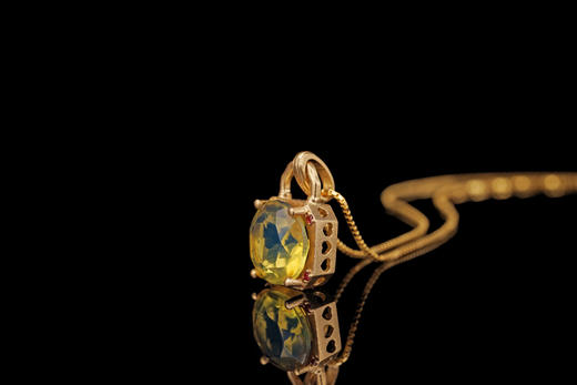 同心锁·多米尼加蓝珀18K金镶钻吊坠  特价 商品图2