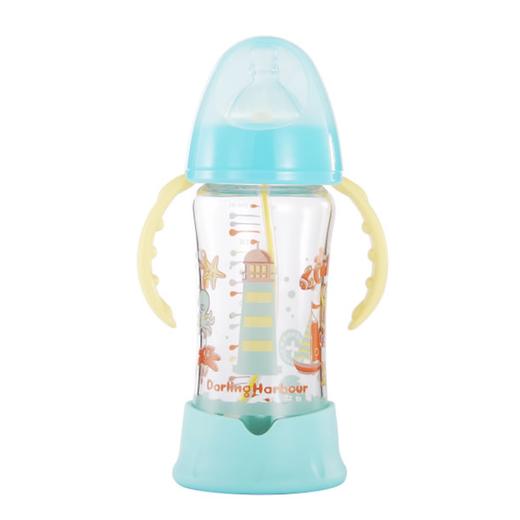 蜜儿港宽口径自动带柄防爆玻璃奶瓶250ML男孩版\MA060#（复古风） 商品图0