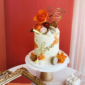 蛋糕  复古鲜花蛋糕（奶油霜抹面）