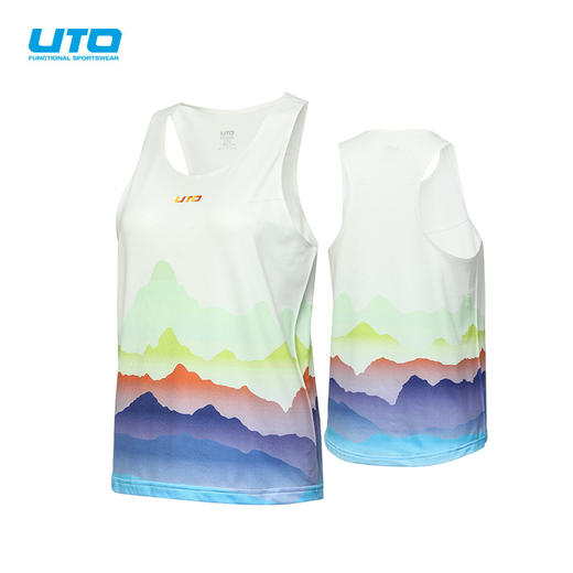 UTO悠途印花款运动背心 马拉松魅力款 速干透气舒适短袖 商品图3
