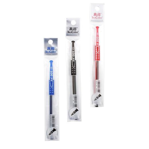 真彩009中性笔替芯子弹头0.5mm黑红蓝色20支/盒12盒/中盒 商品图1