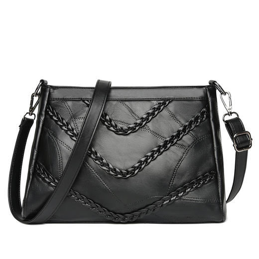 XC-1051真皮女包羊皮编织单肩贝壳包韩版时尚斜挎包软皮百搭手提小包包 商品图4