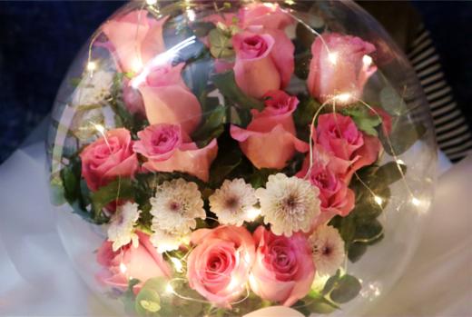 守望挚爱----高档波波球19支玫瑰花束三选一 商品图5