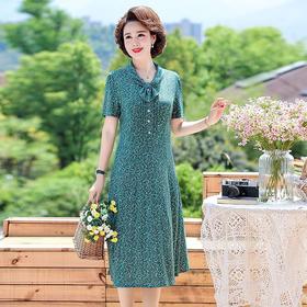 CYY-0023夏新款妈妈装洋气碎花长裙