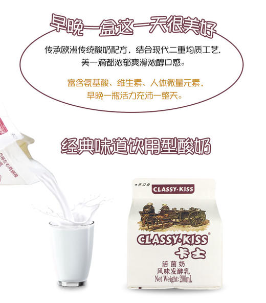 卡士酸奶活菌奶风味发酵乳200ml欧洲配方含5种活性益生菌低温酸奶 商品图3