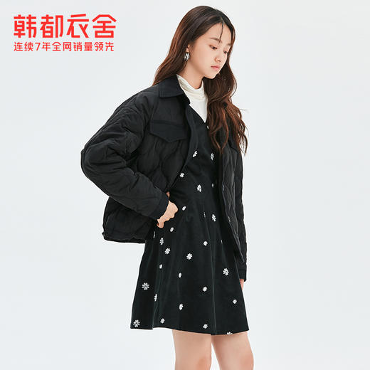 【直播】韩都衣舍2020冬季新款韩版衬衫式格纹宽松短款羽绒服OM81792 商品图2