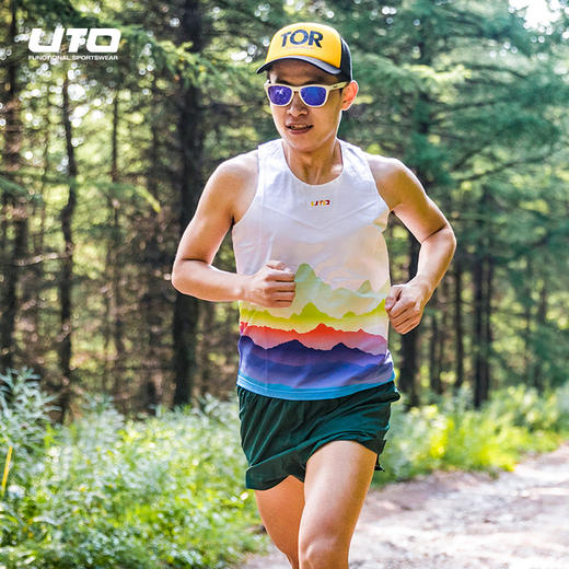 UTO悠途印花款运动背心 马拉松魅力款 速干透气舒适短袖 商品图2