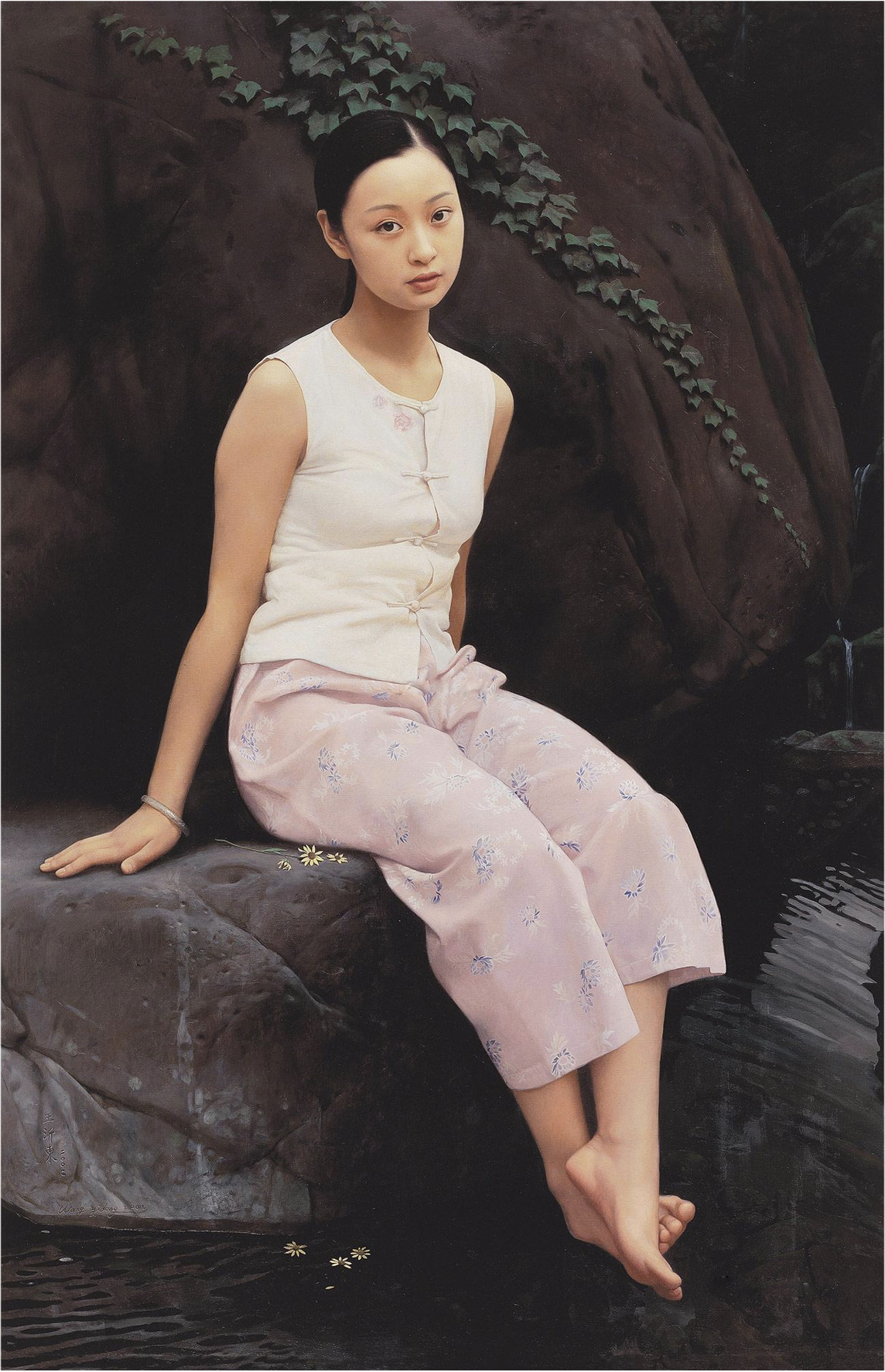 王沂东限量签名版画——沂河边上