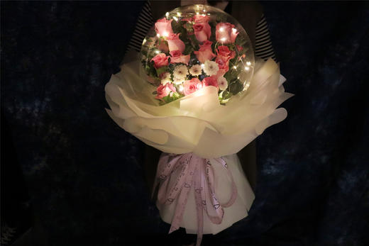 守望挚爱----高档波波球19支玫瑰花束三选一 商品图6