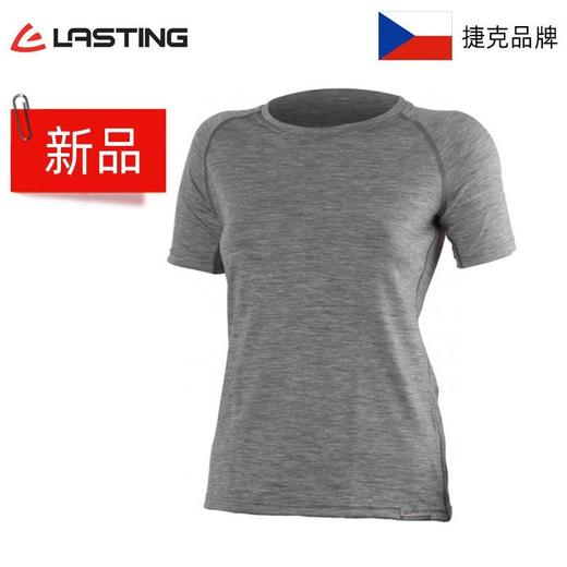 新品捷克Lasting16微米超细美利奴羊毛 ALEA女款爱力娅灰色羊毛短袖 商品图0