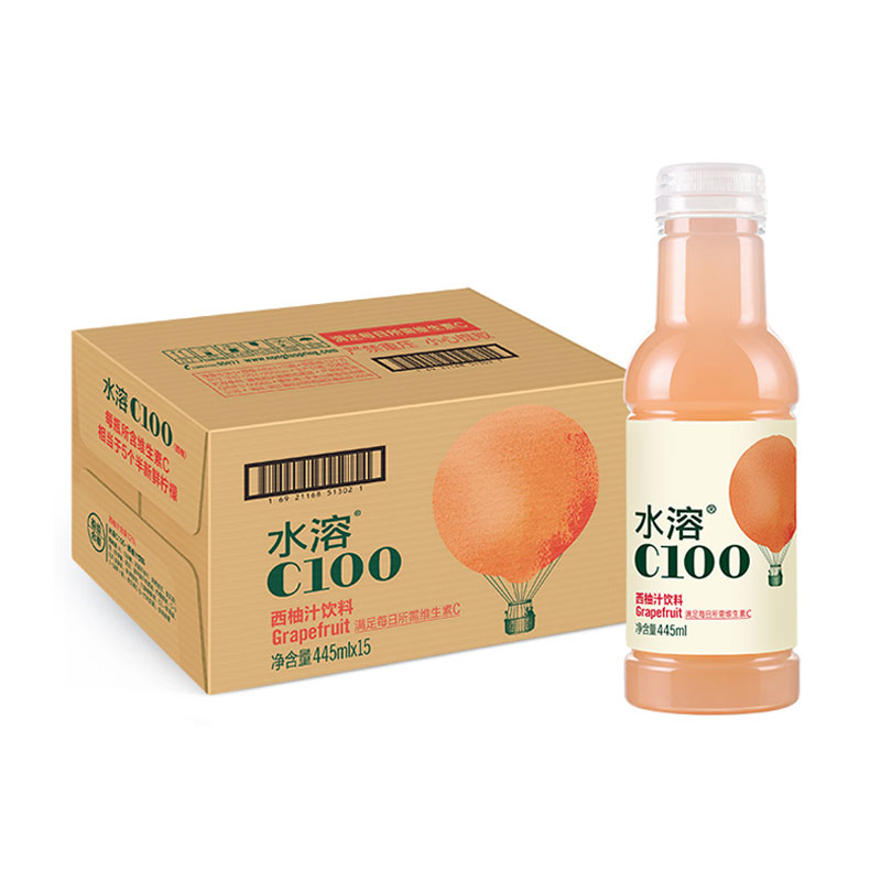 水溶C100西柚汁饮料445ml
