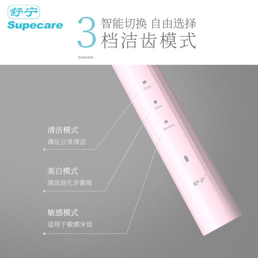 舒宁USB充电式声波电动牙刷，三档模式，智能贴心 商品图2