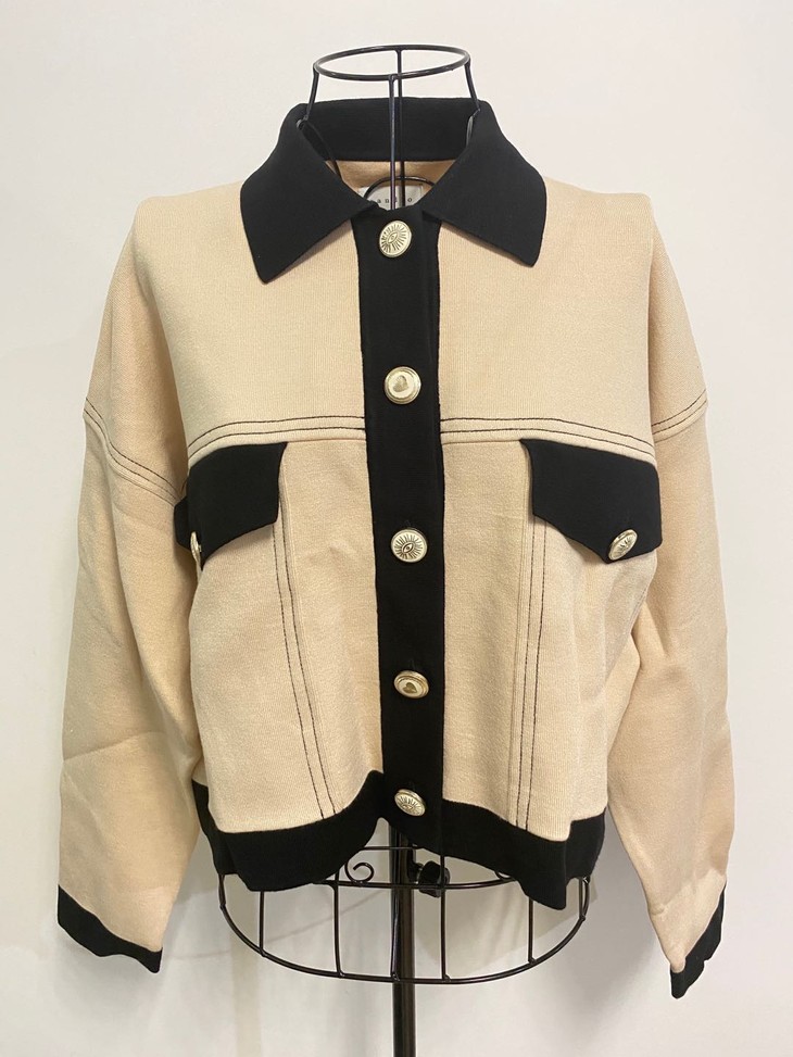 国内现货法国sandro短款两色开襟针织开衫1码