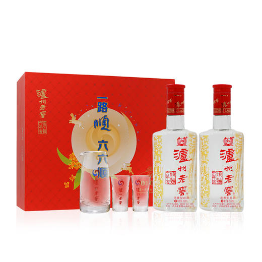 【头曲官旗】52度 泸州老窖头曲六六顺礼盒（2020中秋版）500ml*2 商品图1