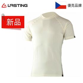 捷克Lasting16微米超细美利奴羊毛 男款奎多纯白色羊毛短袖
