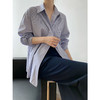 【一粒扣设计款】法风蓝白条纹衫 极简时尚感 不挑身材 领口微微敞开带点小性感 商品缩略图1
