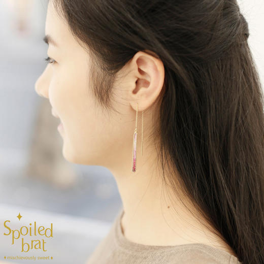 spoiledbrat jewelry渐变红宝石耳线 商品图3