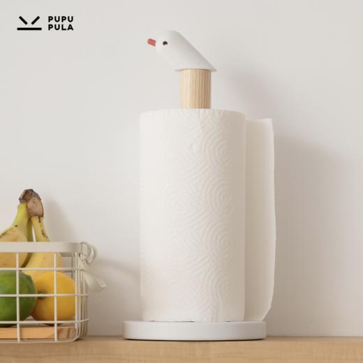 小鸟纸巾架：北欧简约实木厨房用纸架纸巾座立式卷纸收纳架 商品图0
