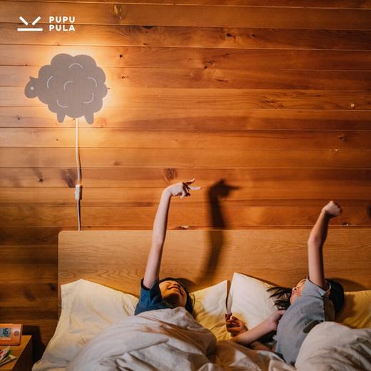 毛毡壁灯：儿童房卧室睡眠灯北欧简约卡通led墙灯免打孔 商品图3