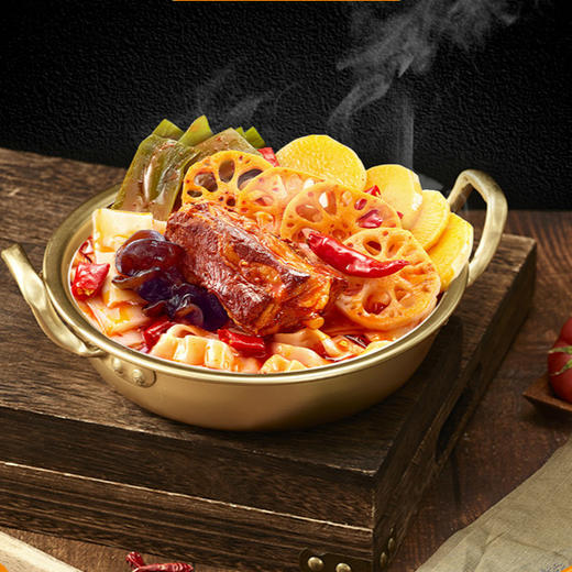 唐人吃面自热火锅面  有颜有料  香辣爽口  香辣牛油猪软骨口味/绿毛血旺口味 商品图2