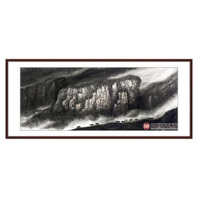 叶丁疑《暮归图》96*240cm 山水横幅作品 办公室/客厅/书房挂画